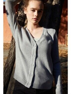 Brandy Melville gray v-neck cardigan.